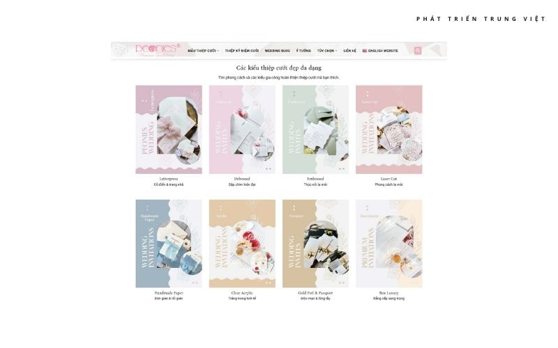 Peonies Wedding Print với nhiều mẫu thiệp cưới đẹp